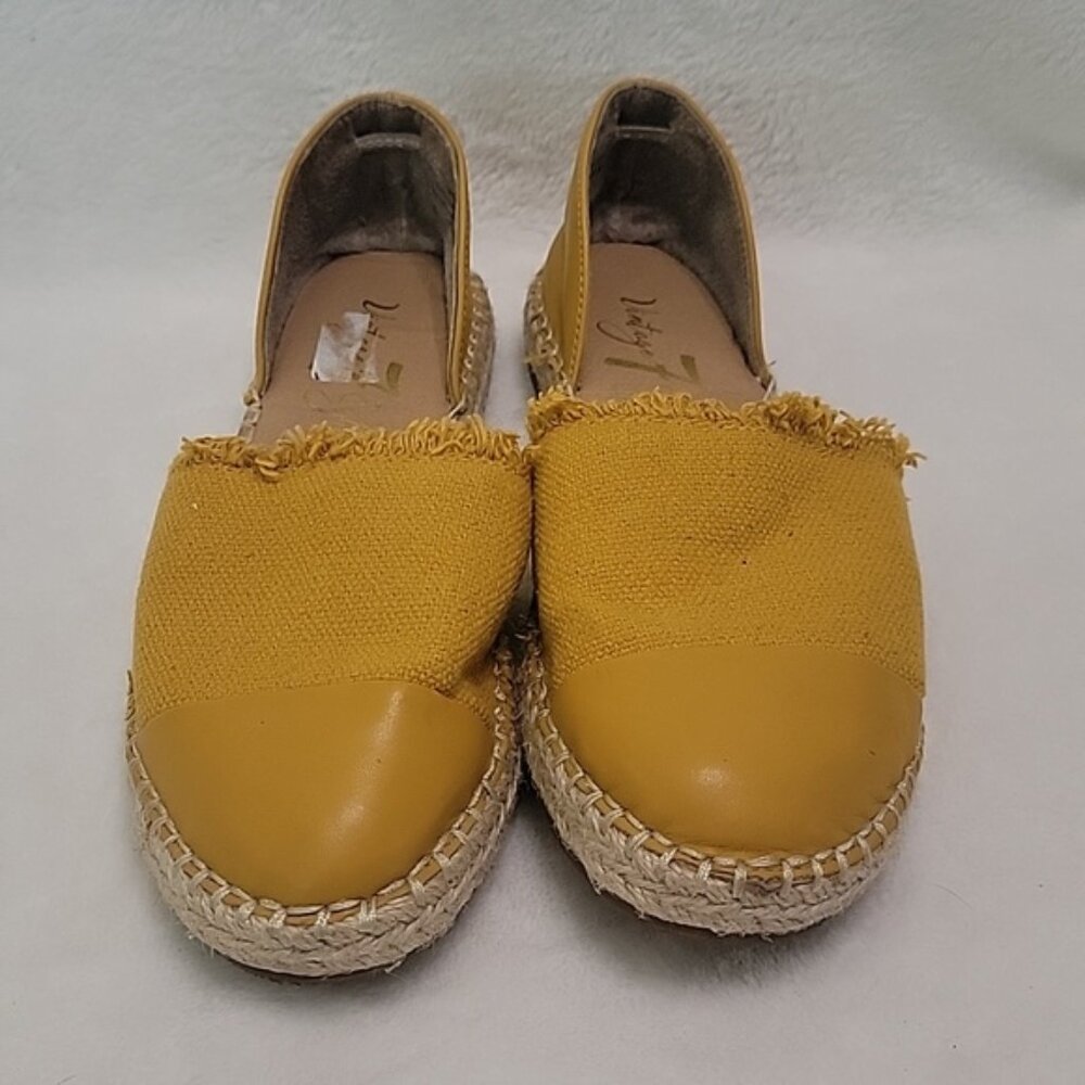 Vintage 7 Eight Yellow Maize  Espadrilles Size 6